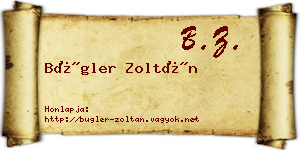 Bügler Zoltán névjegykártya